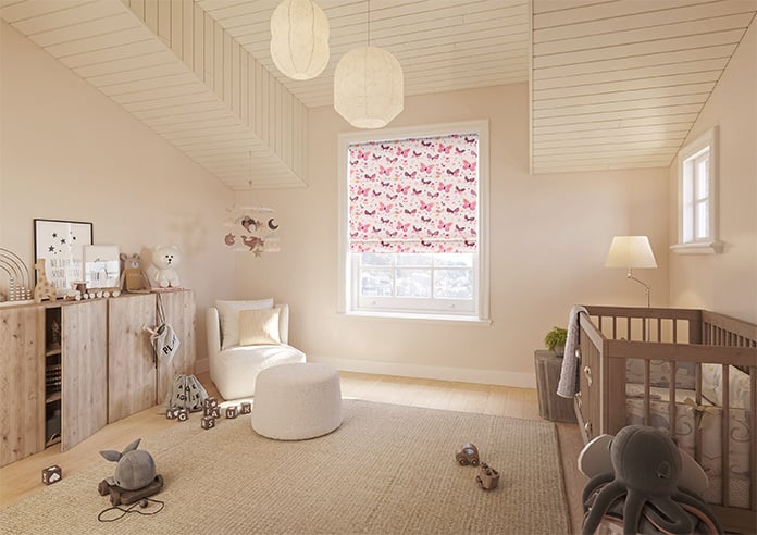 Butterfly Garden, Precious Pinks - Motorised Roman Blind - Image 6